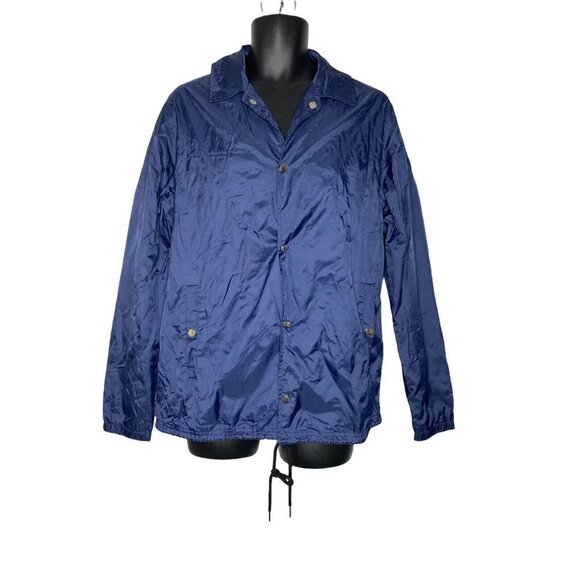 Slate & Stone Mens Coach Navy Blue Long Sleeve Windbreaker Jacket Size Large - Picture 3 of 10